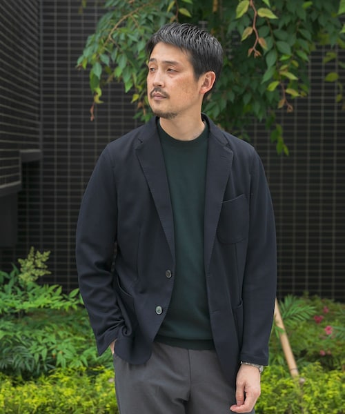 URBAN RESEARCH DOORS(アーバンリサーチドアーズ)の「『イージーケア/速乾』LIFE STYLE TAILOR メランジニットイージージャケット(テーラードジャケット・メンズ・GRAY/NAVY/BROWN・44/46/48/50)」の3枚目の写真