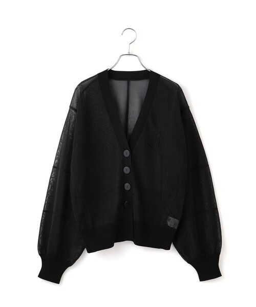 ADAM ET ROPE'(アダムエロペ)の「【サステナブル】シアーロゴカーディガン(カーディガン/ボレロ・レディース・ブラック/ホワイト/ブルー系・F)」の20枚目の写真