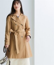 nissen | 【花粉がつきにくい】トレンチコート（裏地ストライプ・共布ベルト付）（はっ水・防汚機能）＜大きいサイズ有＞(ジャケット/アウター)