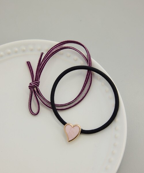 ROPE' PICNIC（ロペピクニック）の「ハートモチーフヘアゴムセット（ヘアゴム・レディース・ブラック/ベージュ/ピンク・F）」の3枚目の写真