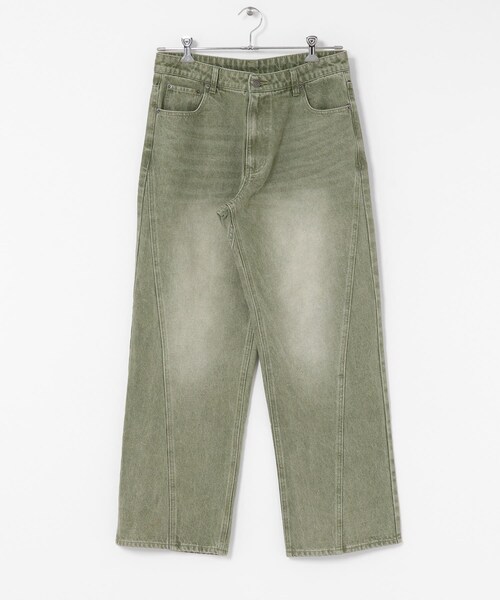 SENSE OF PLACE by URBAN RESEARCH（センスオブプレイスバイアーバンリサーチ）の「ツイストデニムワイドパンツ（デニムパンツ・メンズ・GREEN/L.INDIGO・M/L）」の11枚目の写真