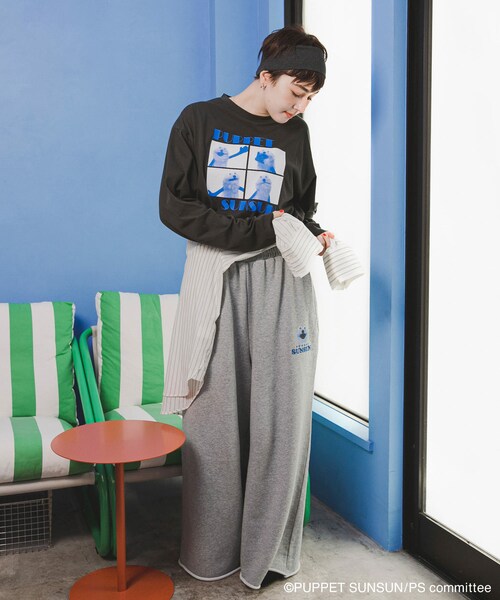 SENSE OF PLACE by URBAN RESEARCH（センスオブプレイスバイアーバンリサーチ）の「『ユニセックス』『別注』SUNSUN×SENSE OF PLACE　スウェットパンツ（スウェットパンツ・レディース・L.GRAY/NAVY・M/L）」の7枚目の写真