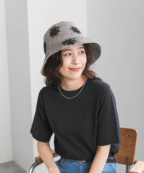 URBAN RESEARCH DOORS(アーバンリサーチドアーズ)の「花柄ハット(ハット・レディース・GRAY/NATURAL・-)」の5枚目の写真