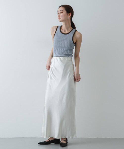 SENSE OF PLACE by URBAN RESEARCH（センスオブプレイスバイアーバンリサーチ）の「『別注』Healthknit×SENSE OF PLACE ボーダータンクトップ（タンクトップ・レディース・OF×NV×BE/SAX×BRN/LIME×BEG・One）」の17枚目の写真