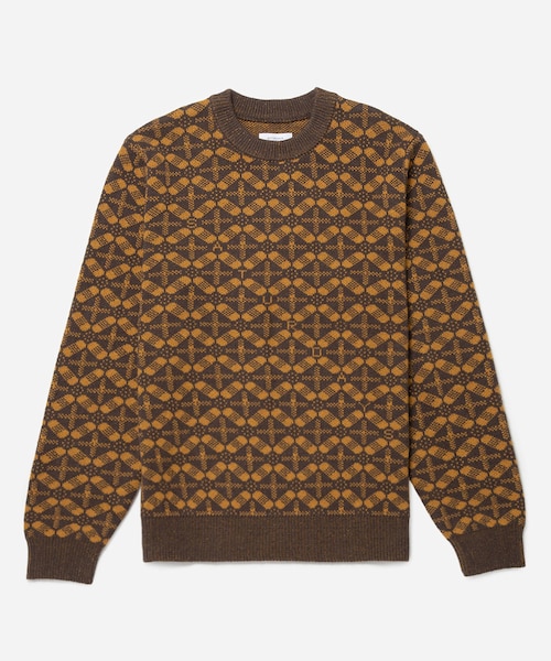 Saturdays NYC(サタデーズ ニューヨークシティ )の「GREG BLOCKPRINT SWEATER(ニット/セーター・レディース・サックス/ダークブラウン・XL/L/S/M)」の2枚目の写真