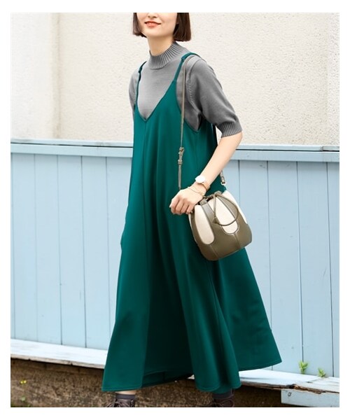 nissen（ニッセン）の「＜大きいサイズ＞ ロングキャミワンピース（ワンピース・レディース・黒/モカ/ダークグリーン・L/LL/3L/4L/5L/6L/8L/10L）」の20枚目の写真