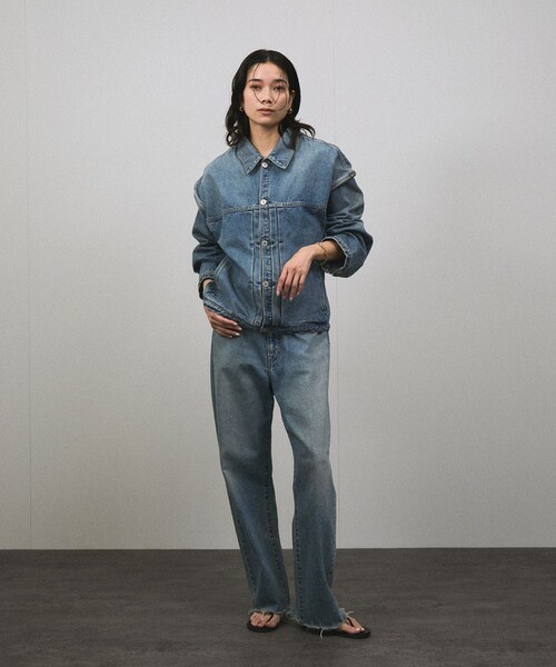 Kurowear Jacket ADAM ET ROPE'(アダムエロペ)の「【KURO(クロ)】POWER SHOULDER DENIM JACKET / デニムジャケット ...