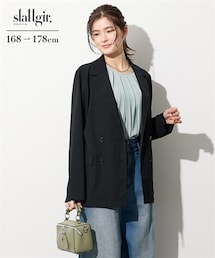 slattgir | 高身長 シアーオーバーサイズテーラードジャケット(トールサイズ)(カバーオール)