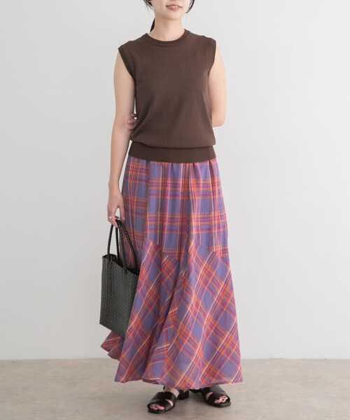 ITEMS URBANRESEARCH（アイテムズ アーバンリサーチ）の「チェック切替えスカート（スカート・レディース・GRN/PPL・Free）」の17枚目の写真