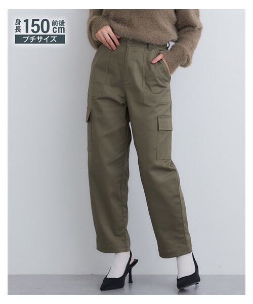 nissen（ニッセン）の「小さいサイズ　綿混ベイカーテーパードパンツ　低身長さん・小柄女性（パンツ・レディース・カーキ/ライトベージュ/ダークカーキ・PSS/PS/PM/PL）」の3枚目の写真