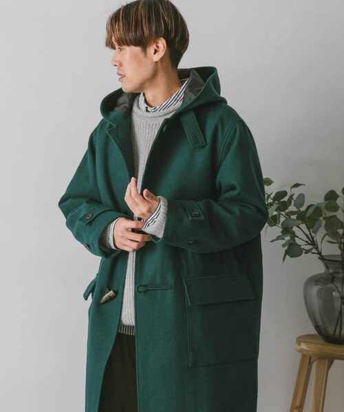 URBAN RESEARCH DOORS（アーバンリサーチドアーズ）の「JAPAN FABRIC ダッフルコート（ダッフルコート・メンズ・GREEN/D.NAVY/GREIGE・M/L）」の2枚目の写真