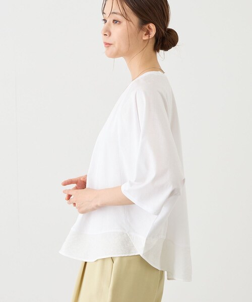 Jayro(ジャイロ)の「異素材ヘムプルオーバー(Tシャツ/カットソー・レディース・ブラック/ホワイト/ブルー・F)」の12枚目の写真