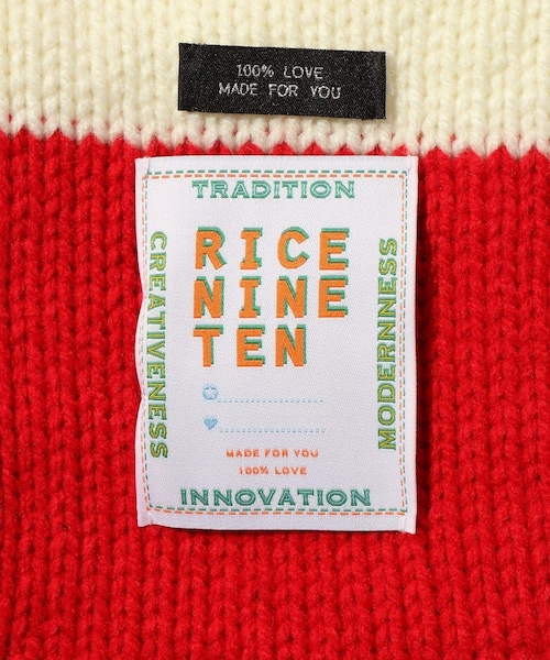 ADAM ET ROPE'（アダムエロペ）の「【RICE NINE TEN/ライス ナイン テン】HAND KNITTED STRIPED SCARF（マフラー・メンズ・ブルー/レッド・F）」の7枚目の写真