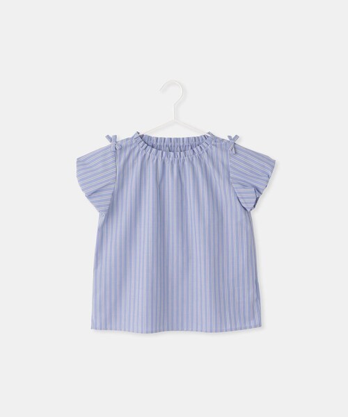ROPE' PICNIC(ロペピクニック)の「【KIDS/キッズ】バルーンスリーブブラウス/UVケア・接触冷感・リンクコーデ(シャツ/ブラウス・キッズ・オフホワイト/ブルー・L/M/S)」の11枚目の写真