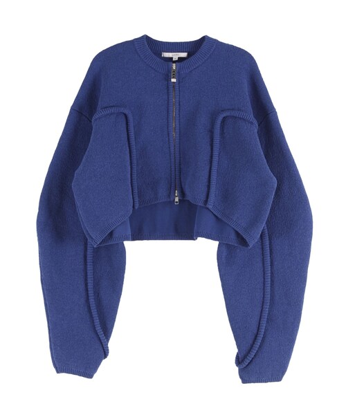 UN3D.（アンスリード）の「CORD LINE SHORT CARDIGAN（カーディガン/ボレロ・レディース・グレー/ブラック/ブルー・F）」の3枚目の写真