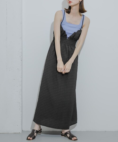 SENSE OF PLACE by URBAN RESEARCH（センスオブプレイスバイアーバンリサーチ）の「チェックキャミワンピース（ワンピース・レディース・BLACK/NAVY/ORANGE・COMPACT/one）」の5枚目の写真