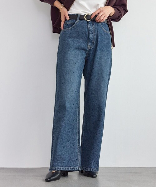 ROPE' PICNIC（ロペピクニック）の「パールキラキラビジューデニム（デニムパンツ・レディース・ネイビー/ブルー/ブラック系・L/M/S）」の13枚目の写真