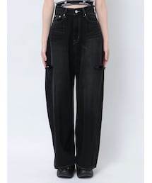 EMODA | サイドカットワイドルーズジーンズ(デニムパンツ)