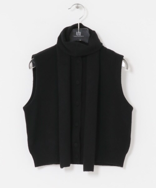 URBAN RESEARCH(アーバンリサーチ)の「TAN CASHMERE STRIPED KT VEST(ニット/セーター・レディース・WINExLT GN/BLACK・FREE)」の4枚目の写真
