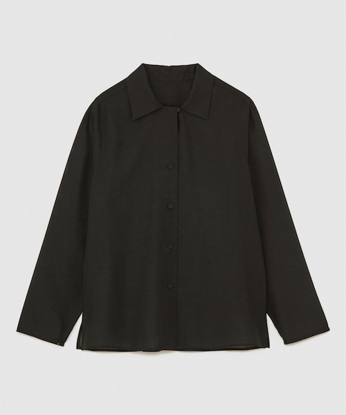 ROPE'（ロペ）の「マナードボイルシアー開襟シャツ/セットアップ対応（シャツ/ブラウス・レディース・ブラック/オフホワイト/ベージュ・F）」の3枚目の写真