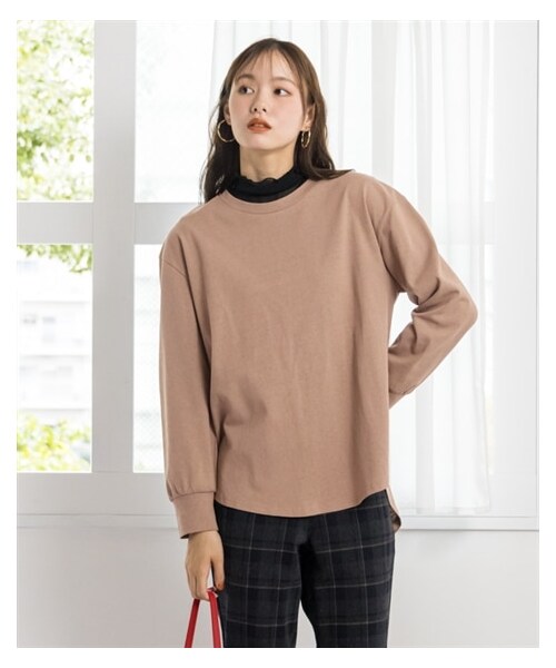 nissen（ニッセン）の「大きいサイズ綿100％ゆるシルエットフィッシュテールプルオーバー（Tシャツ/カットソー・レディース・オフホワイト系ボーダー/ターコイズブルー/モカブラウン/黒・L~LL相当/3L~4L相当/5L~6L相当/8L相当/10L相当）」の11枚目の写真