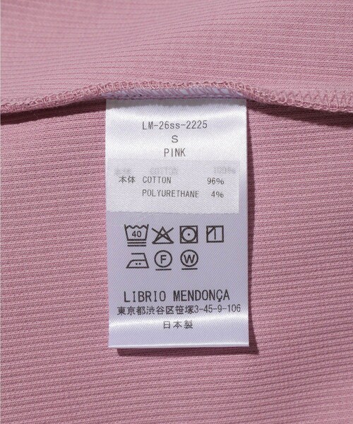 ADAM ET ROPE'（アダムエロペ）の「【LIBRIO MENDONCA/リブリオ メンドンサ】RIB FITTED TANK TOP（タンクトップ・メンズ・ブラック/ピンク・S）」の12枚目の写真