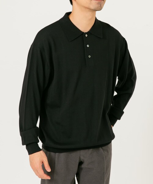 URBAN RESEARCH ROSSO（アーバンリサーチロッソ）の「イタリア糸メリノウールニットポロシャツ（ニット/セーター・メンズ・GREIGE/GRAY/DARK BROWN/NAVY/BLACK・M/L）」の11枚目の写真