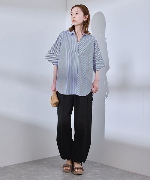 ROPE' PICNIC（ロペピクニック）の「【UVカット・接触冷感・イージーケア】イージーカーゴパンツ（カーゴパンツ・レディース・ブラック/グレー/ベージュ/ネイビー・36/38/40）」の14枚目の写真