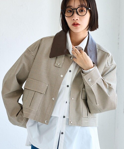 VIS（ビス）の「ショートカバーオールジャケット（カバーオール・レディース・ブラウン系/ベージュ・F）」の8枚目の写真