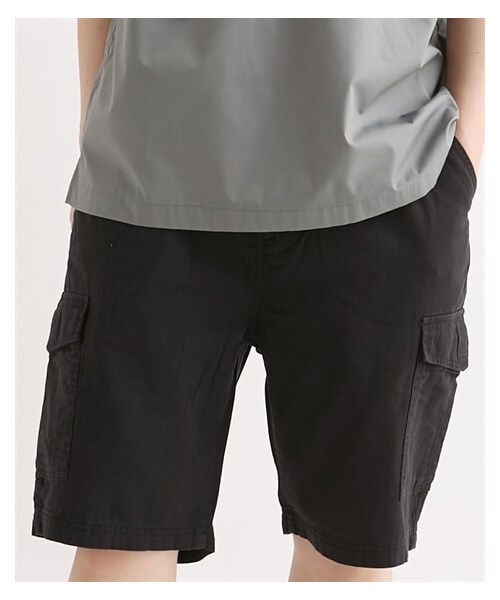 nissen（ニッセン）の「チノクロスカーゴハーフパンツ　Hanes（ヘインズ）（パンツ・メンズ・95ベージュ/41カーキ/01ブラック・M/L/LL）」の2枚目の写真
