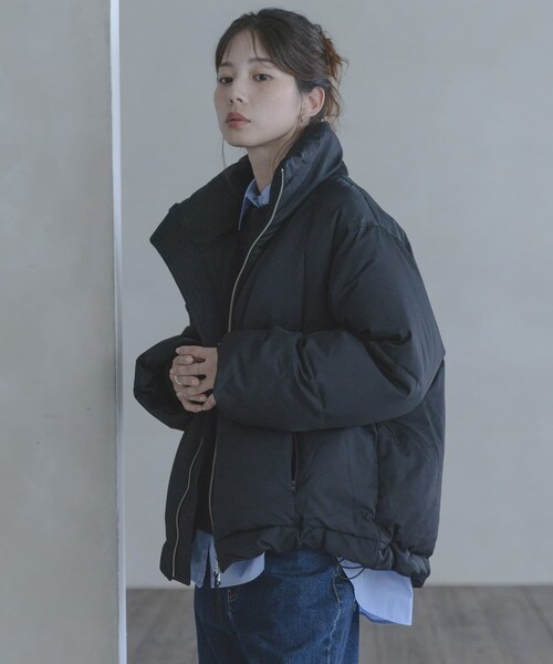 URBAN RESEARCH Sonny Label（アーバンリサーチサニーレーベル）の「ダブルジップスタンドダウンジャケット（その他アウター・レディース・ブラック/ライトグレー/チャコール・Free）」の9枚目の写真
