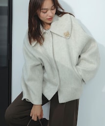 VIS | 【アウター総選挙1位】ビッグカラーモモンガシャギーショートコート(ブルゾン)