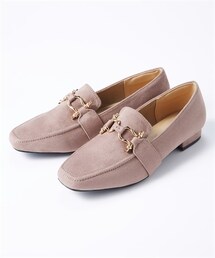 nissen | 【ゆったり幅広】デザインビット付ローファーパンプス（低反発中敷）（ワイズ４Ｅ）(ローファー)