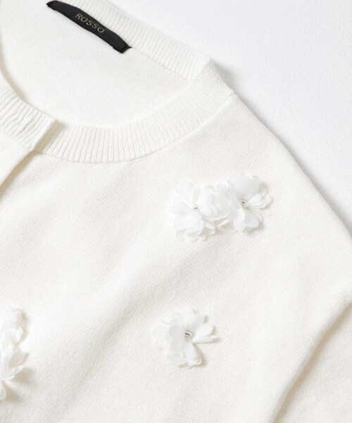URBAN RESEARCH ROSSO（アーバンリサーチロッソ）の「フラワーモチーフカーディガン（カーディガン/ボレロ・レディース・OFF WHITE/BLACK・Free）」の7枚目の写真