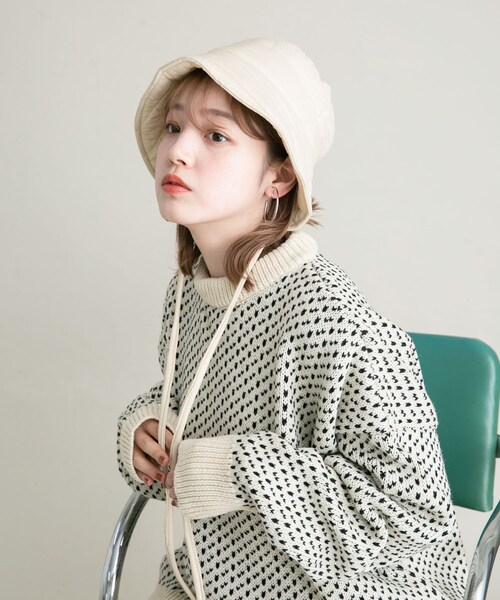 KBF（ケイビーエフ）の「バックドロストバケットHAT（ハット・レディース・IVORY/KHAKI/BLACK・one）」の4枚目の写真