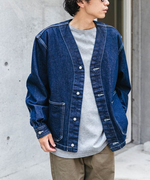 URBAN RESEARCH DOORS（アーバンリサーチドアーズ）の「FORK&SPOON　JFデニムノーカラージャケット（デニムジャケット・メンズ・ONEWASH/USED・4/5）」の5枚目の写真