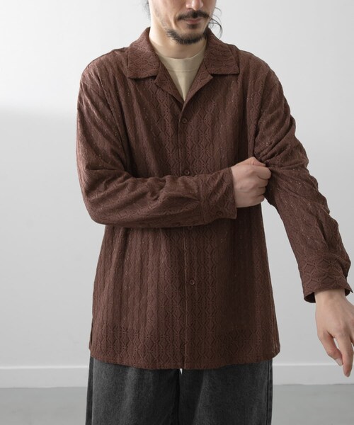 ITEMS URBANRESEARCH(アイテムズ アーバンリサーチ)の「ジオメレースオープンカラーシャツ(シャツ/ブラウス・メンズ・OLV/BRN/BLK・M/L)」の17枚目の写真