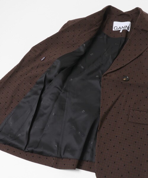 URBAN RESEARCH（アーバンリサーチ）の「GANNI　FLOCKCHECK SUITING BLAZER（テーラードジャケット・レディース・C COFFEE・36）」の14枚目の写真
