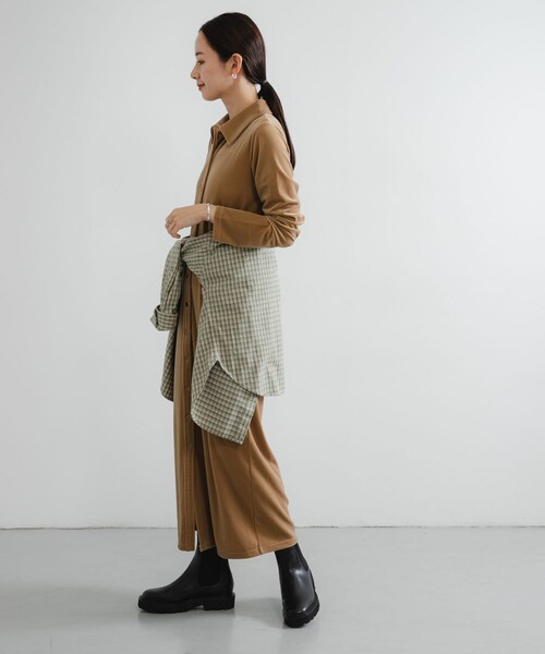 URBAN RESEARCH（アーバンリサーチ）の「ベロアシャツカラーワンピース（ワンピース・レディース・BEIGE/BROWN・FREE）」の20枚目の写真