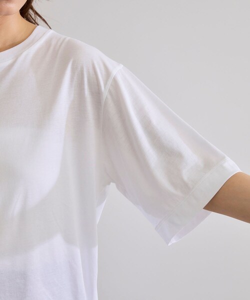 ROPE'（ロペ）の「【洗える】グレイス天竺 5分袖Tシャツ（Tシャツ/カットソー・レディース・ブラック/ホワイト/ブルー・F）」の18枚目の写真