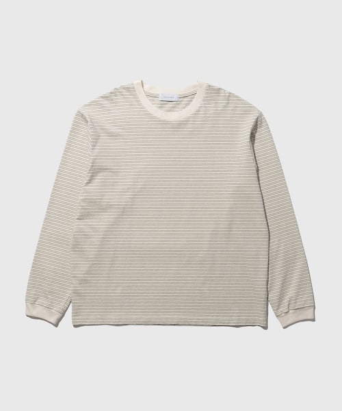 ADAM ET ROPE'(アダムエロペ)の「マルチボーダーロングTシャツ(Tシャツ/カットソー・メンズ・ブラック/チャコール/オフホワイト・L/M)」の1枚目の写真