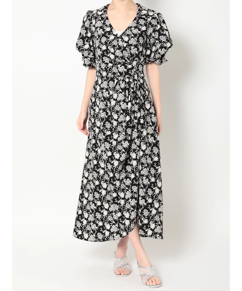dazzlin ダブルバルーンギャザーワンピース グリーン dazzlin（ダズリン）の「ダブルバルーンギャザーワンピース