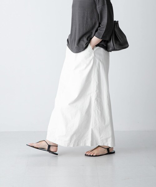 かぐれ（カグレ）の「『2サイズ展開』コットンストレートスカート（スカート・レディース・OFF/BLACK・0/1）」の9枚目の写真