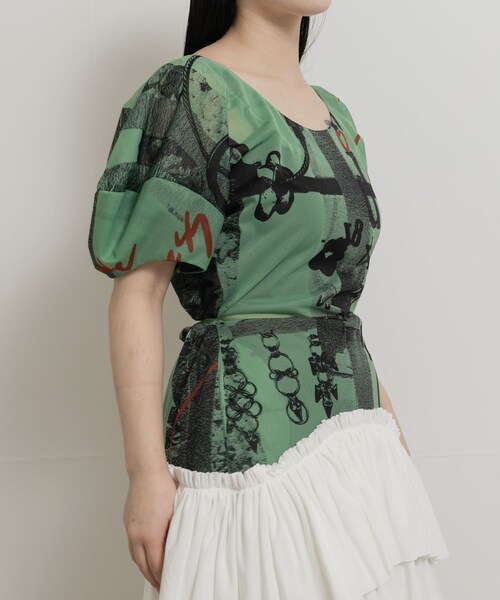 THE GOODLAND MARKET（ザグッドランドマーケット）の「old honey　72℃ dress（ワンピース・レディース・green/beige・FREE）」の7枚目の写真