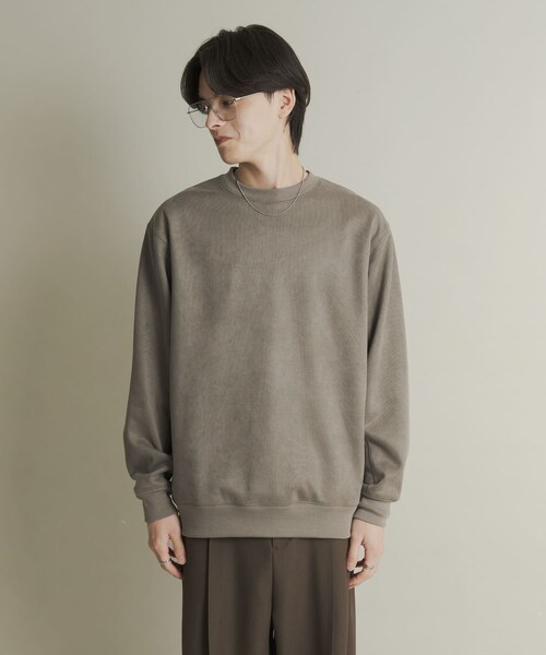 SENSE OF PLACE by URBAN RESEARCH（センスオブプレイスバイアーバンリサーチ）の「フェイクスエードクルーネックスウェット（スウェット・メンズ・GRAY/CHARCOAL/D.BROWN/GREIGE・M/L）」の14枚目の写真