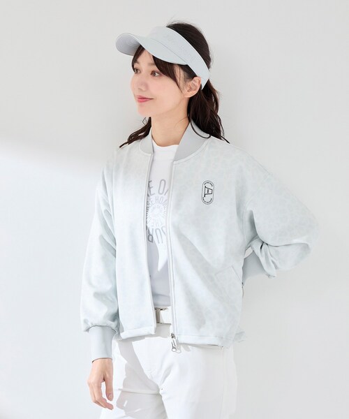 ROPE'(ロペ)の「【UVカット】【接触冷感】アニマル柄ドロストライトブルゾン(ブルゾン・レディース・グレー/ネイビー/ピンク・L/M/S)」の3枚目の写真