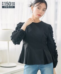 Petitjo | 小さいサイズ　フリルスリーブブラウス　低身長さん・小柄女性(シャツ/ブラウス)