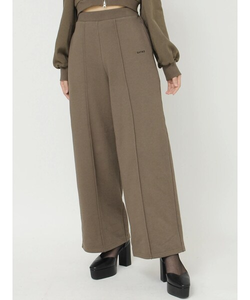 EATME（イートミー）の「スウェットワイドパンツ（セットアップ可能）（スウェットパンツ・レディース・ブラック/ピンク/ネイビー/ブラウン/アイボリー・F）」の7枚目の写真