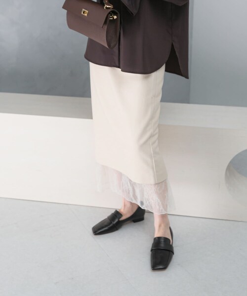 URBAN RESEARCH ROSSO（アーバンリサーチロッソ）の「レースレイヤードミディスカート（スカート・レディース・IVORY/BLACK・36/38）」の11枚目の写真