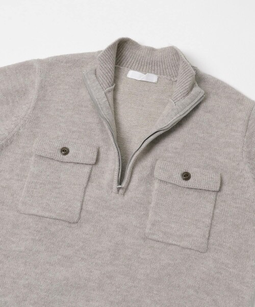 SENSE OF PLACE by URBAN RESEARCH（センスオブプレイスバイアーバンリサーチ）の「『洗濯可』ダブルポケットハーフジップニット（ニット/セーター・メンズ・BLACK/GRAY・M/L）」の8枚目の写真